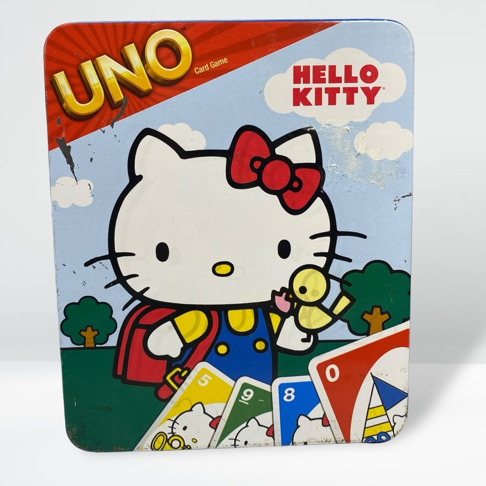 Rare UNO Hello Kitty 2012 Sanrio Mattel Tin Misprint Error Packaging